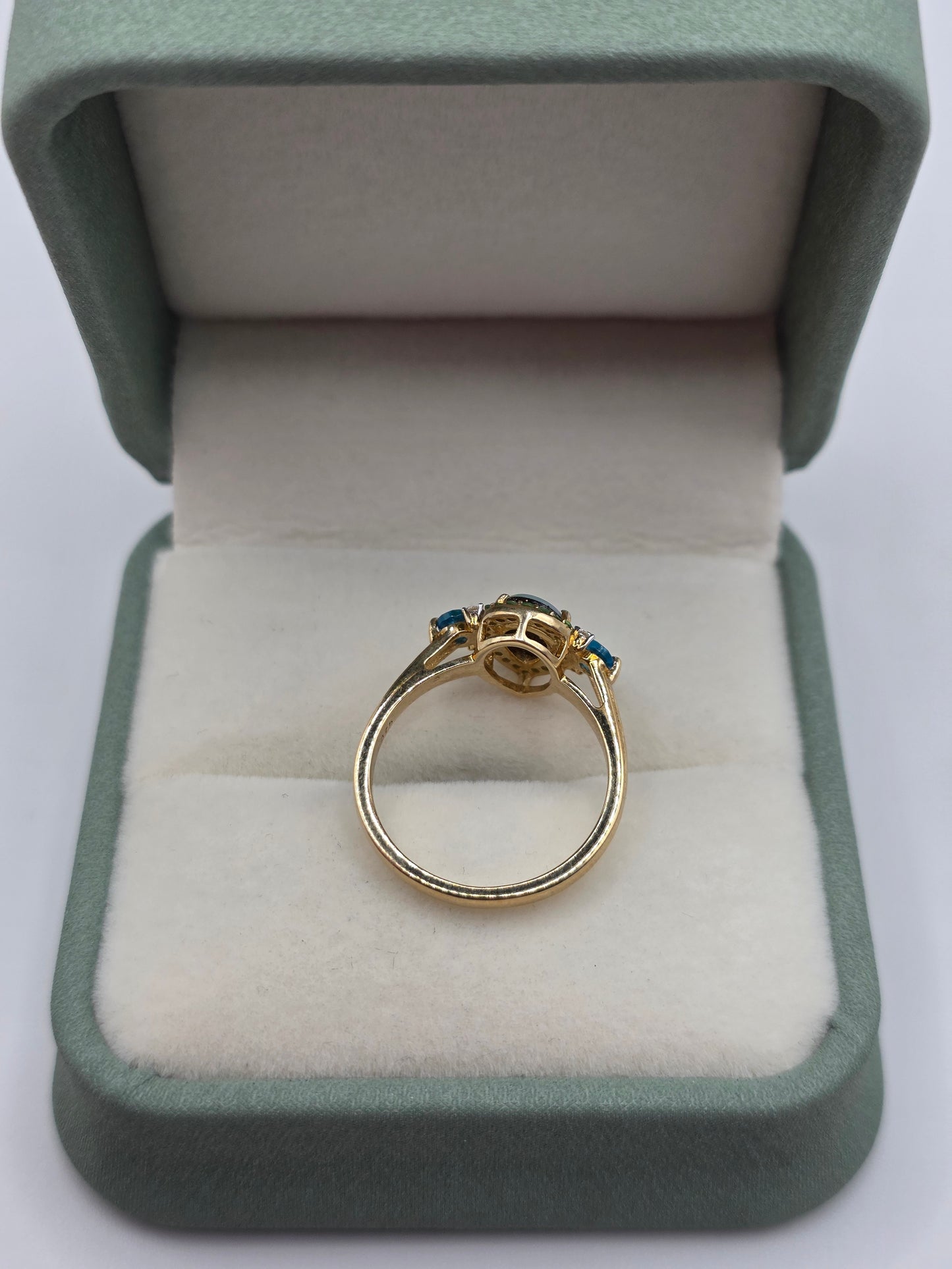 9ct gold opal double and multigem ring