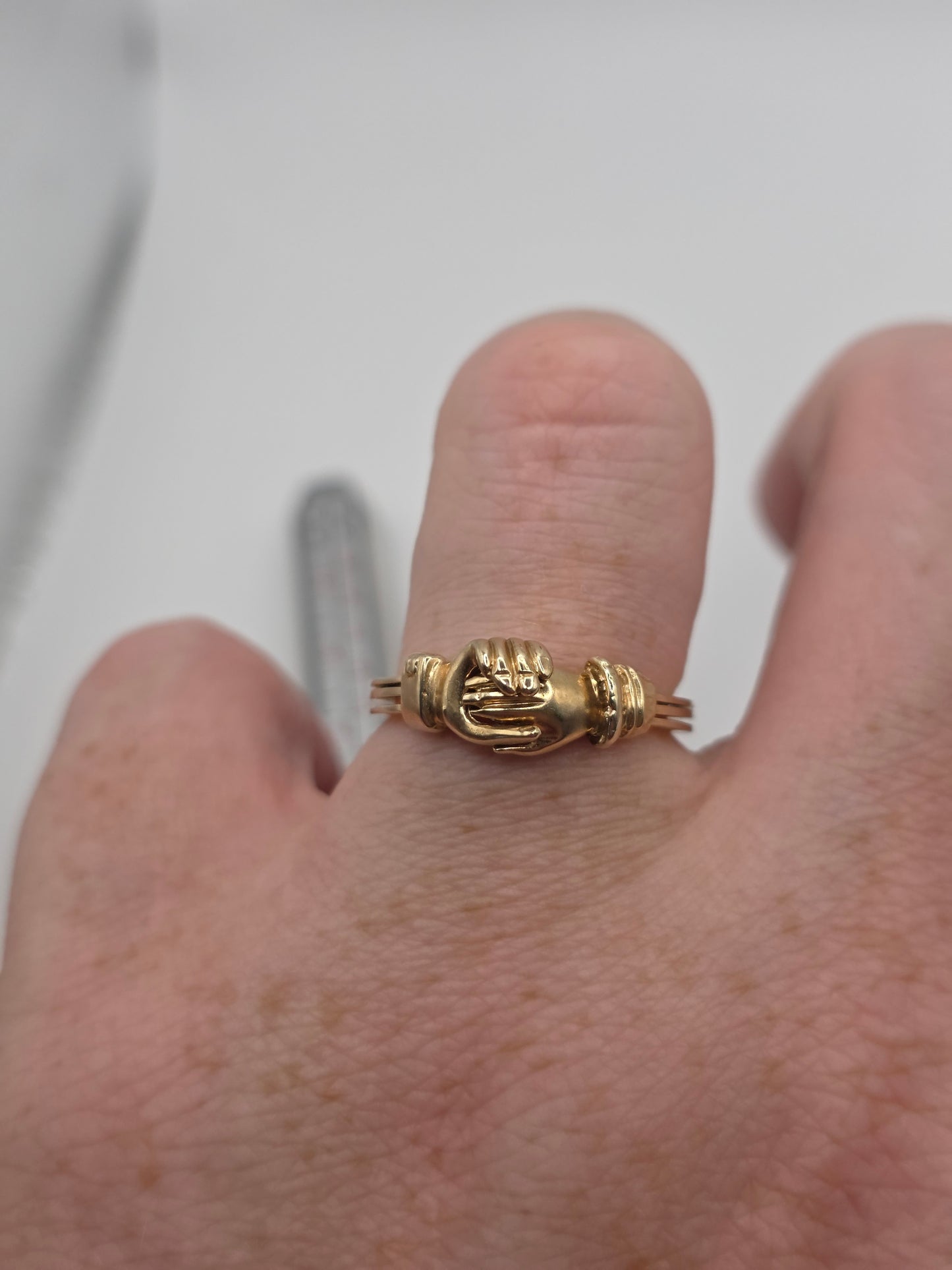 9ct gold diamond fede opening ring