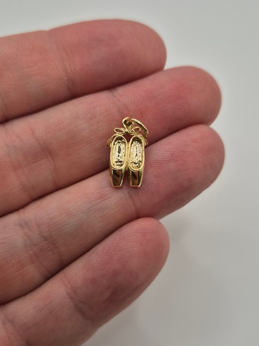 9ct gold ballet shoes charm
