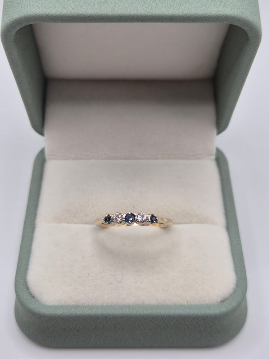 9ct gold sapphire and diamond ring