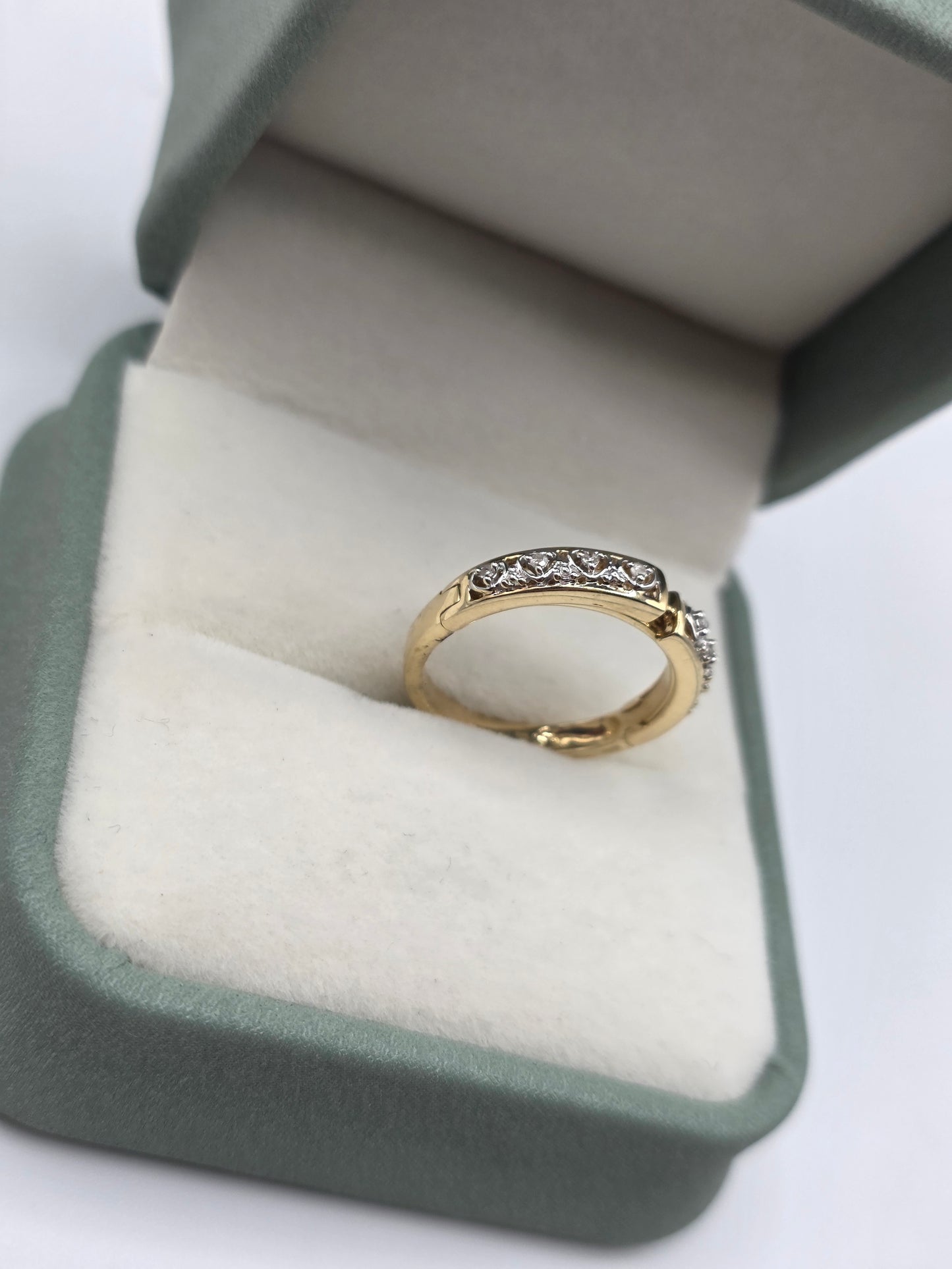 9ct gold i love you diamond half eternity ring