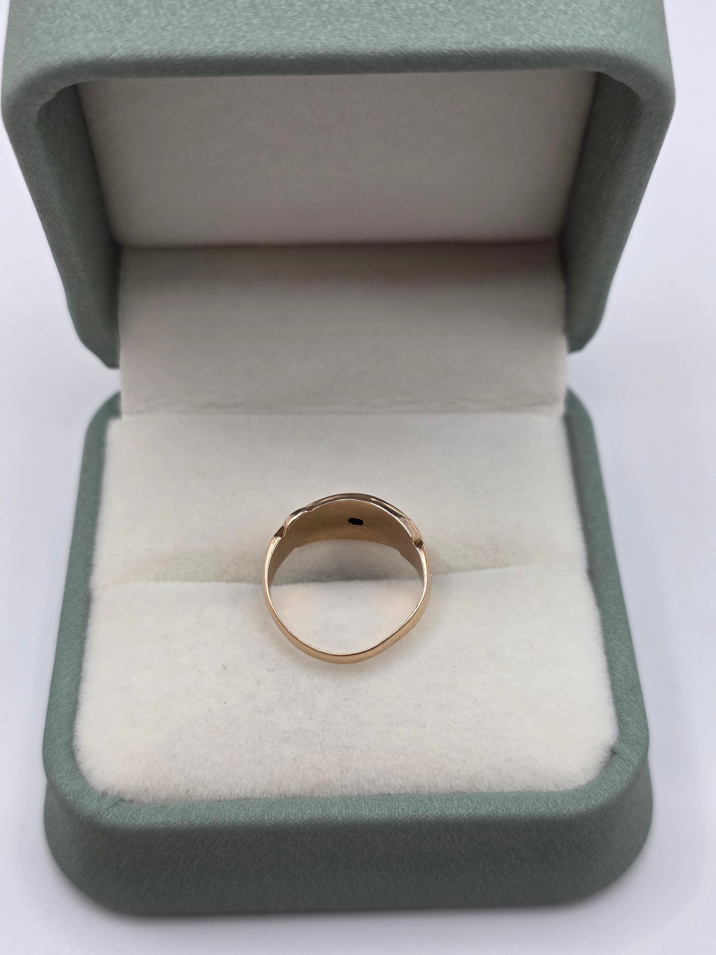 9ct gold ruby and diamond gypsy ring