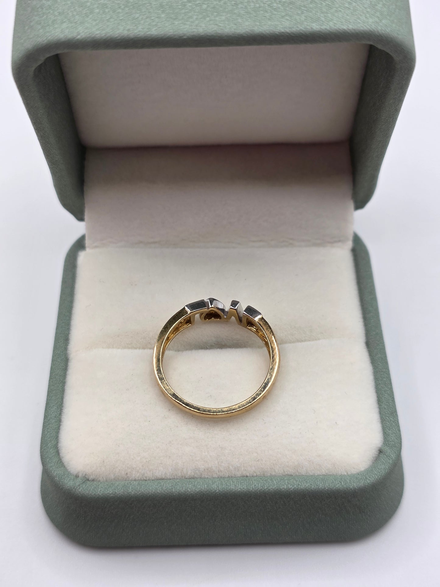 9ct two tone gold diamond Love ring