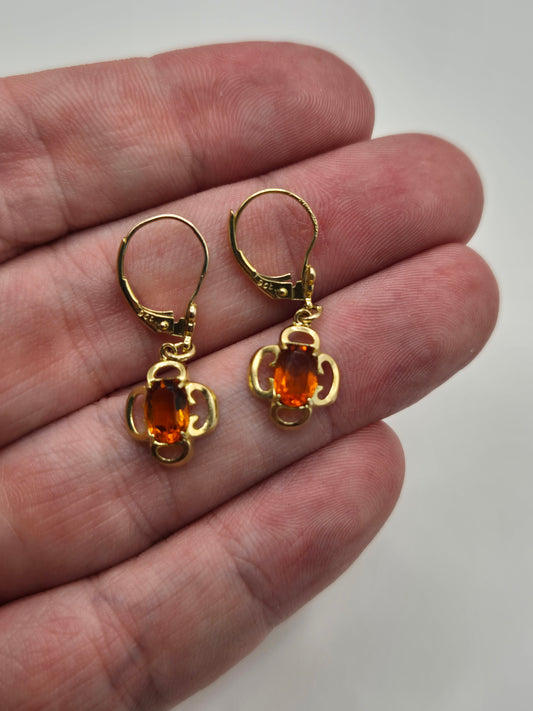 9ct gold citrine earrings