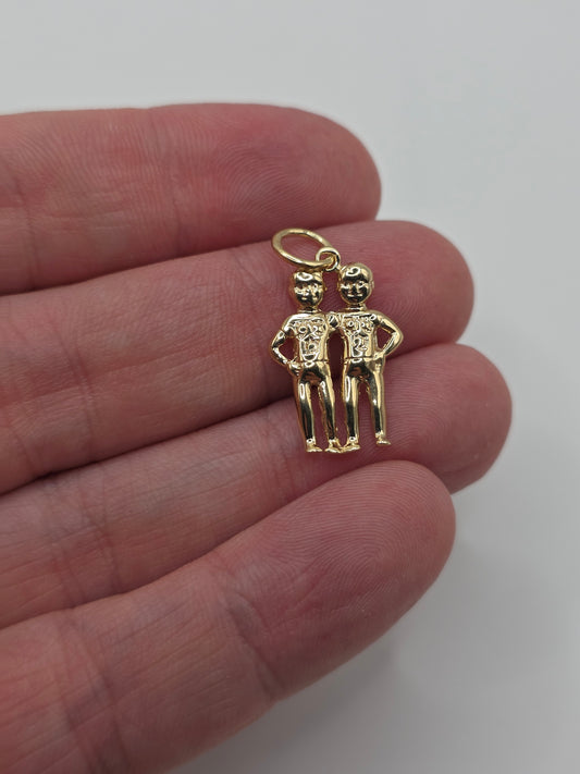 9ct gold gemini zodiac pendant