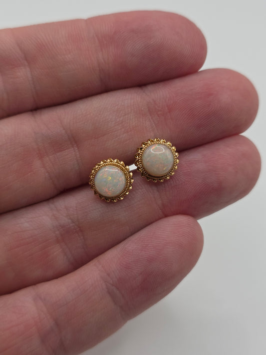 9ct gold opal earrings