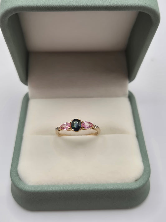 9ct gold multigem ring