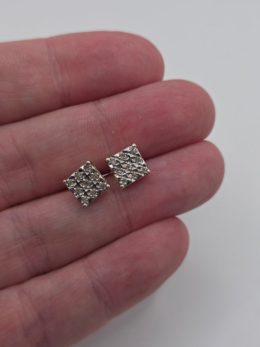 9ct gold diamond earrings