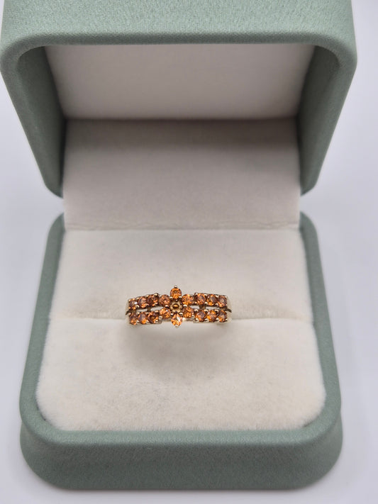 9ct gold orange garnet ring