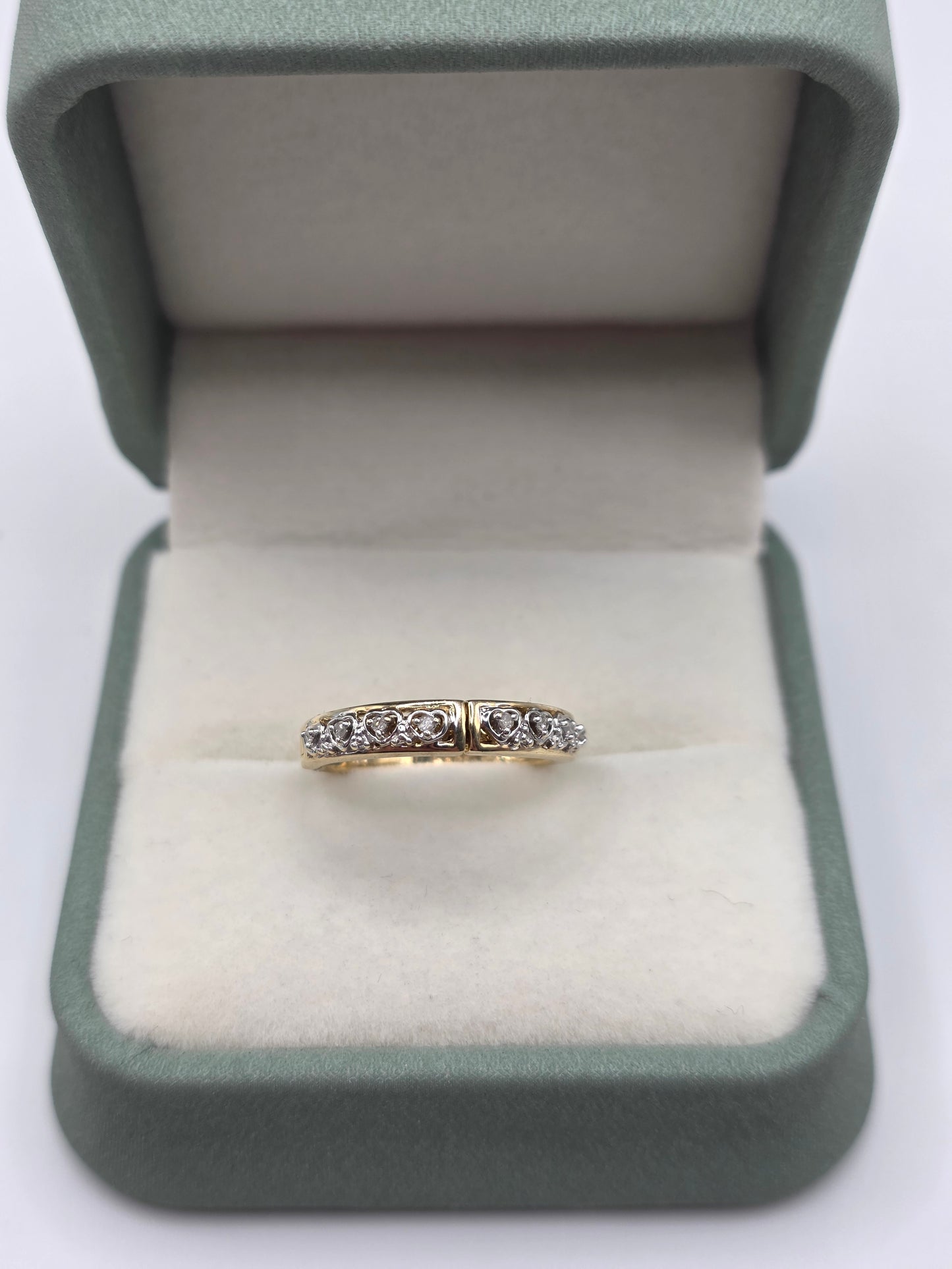 9ct gold i love you diamond half eternity ring