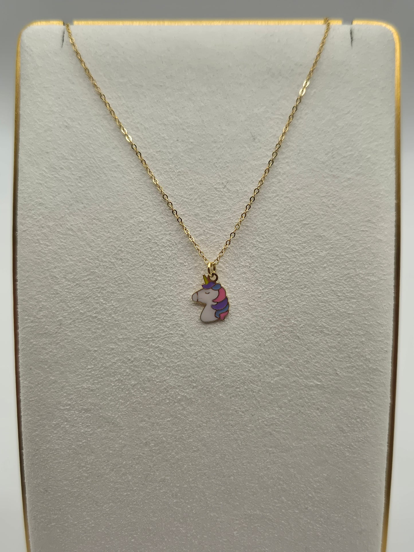 9ct gold unicorn necklace