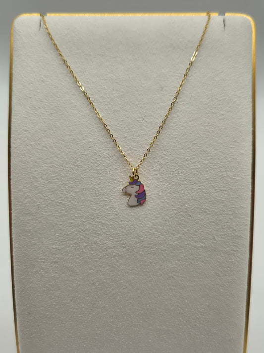 9ct gold unicorn necklace