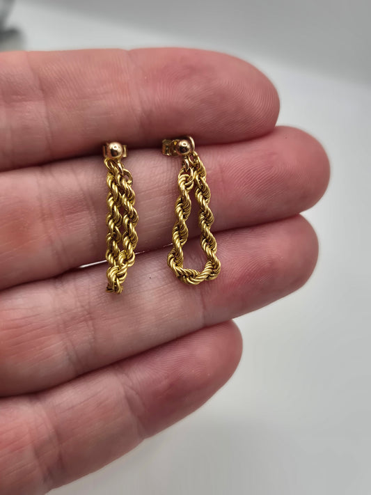 9ct gold rope earrings