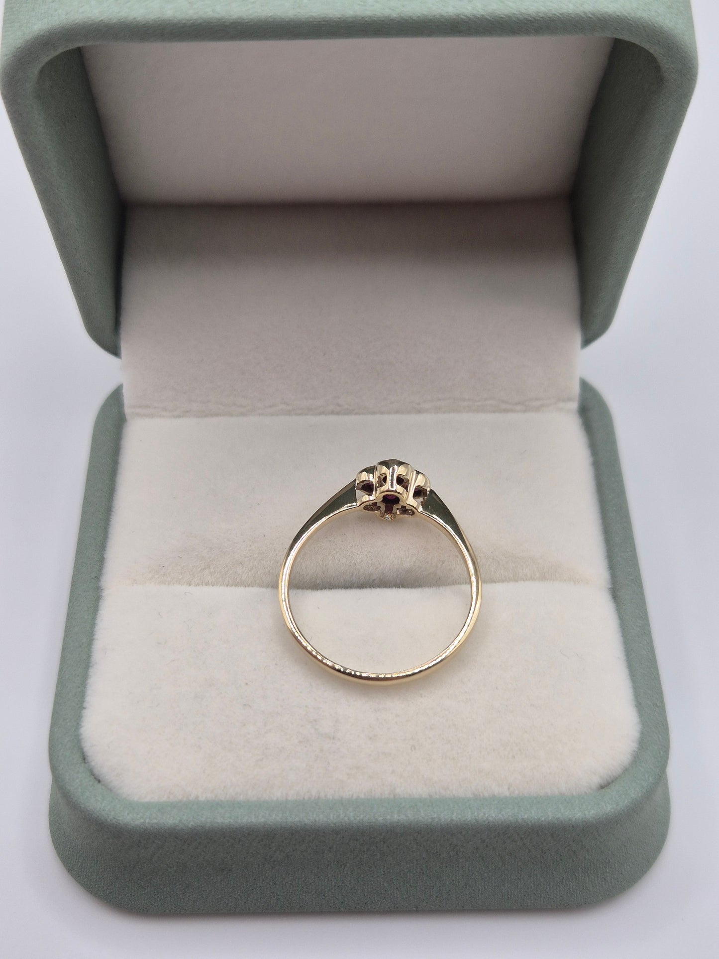 9ct gold ruby and diamond ring