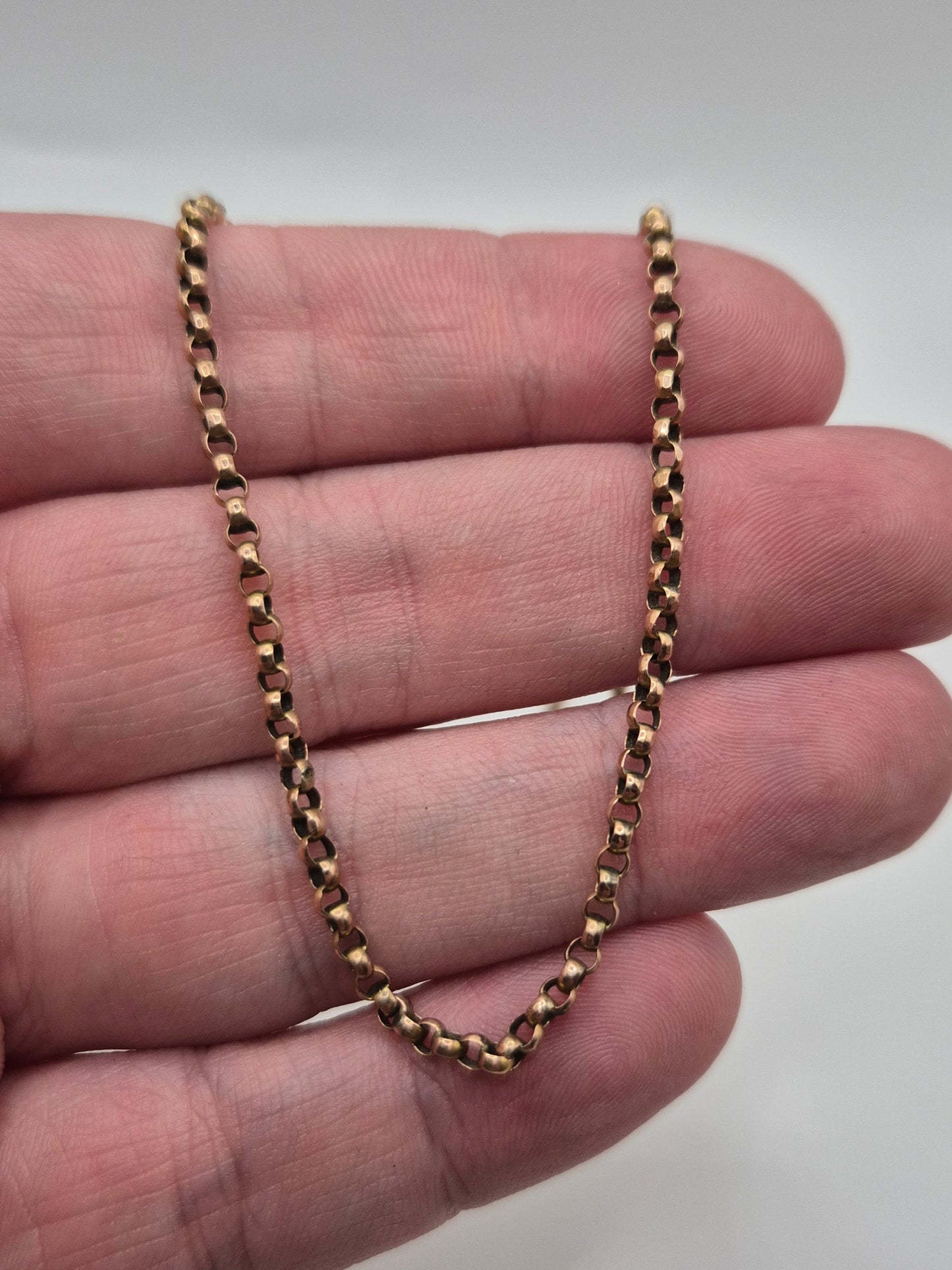 Antique 9ct rose gold belcher chain (1)