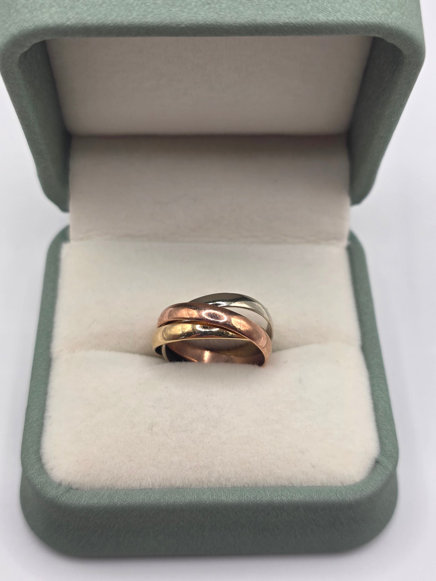 9ct tri gold russian band ring