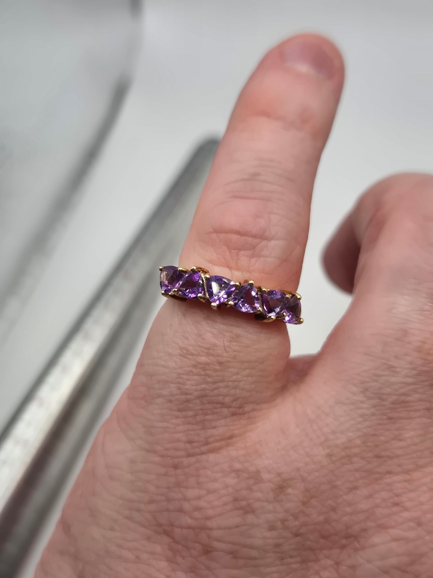 9ct gold amethyst ring
