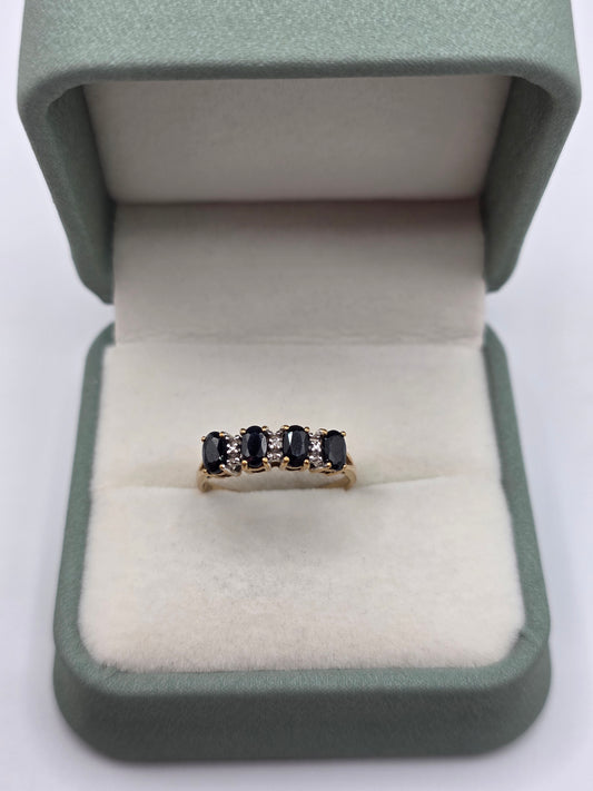 9ct gold sapphire and diamond ring