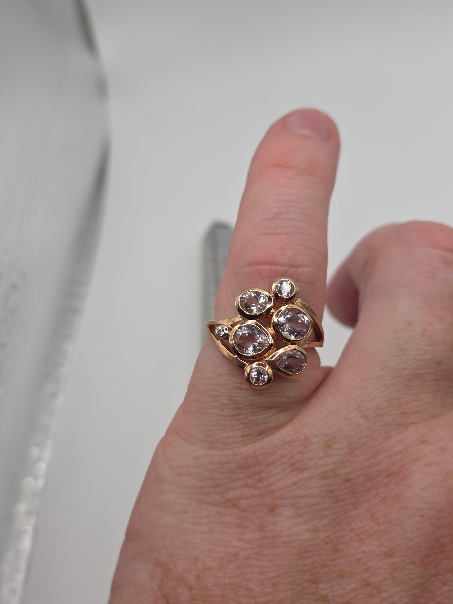 9ct rose gold morganite ring