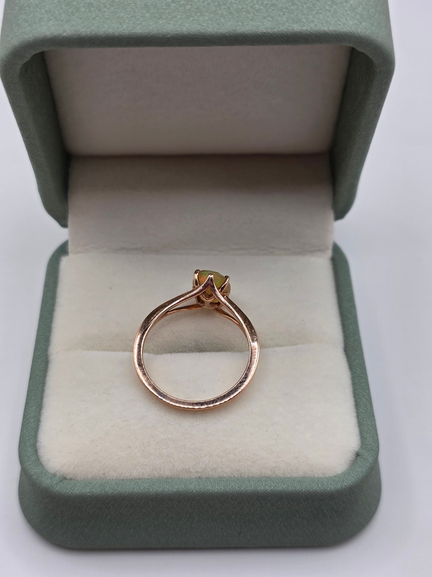 9ct rose gold opal ring