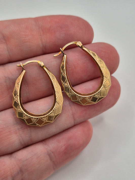 9ct gold creole earrings