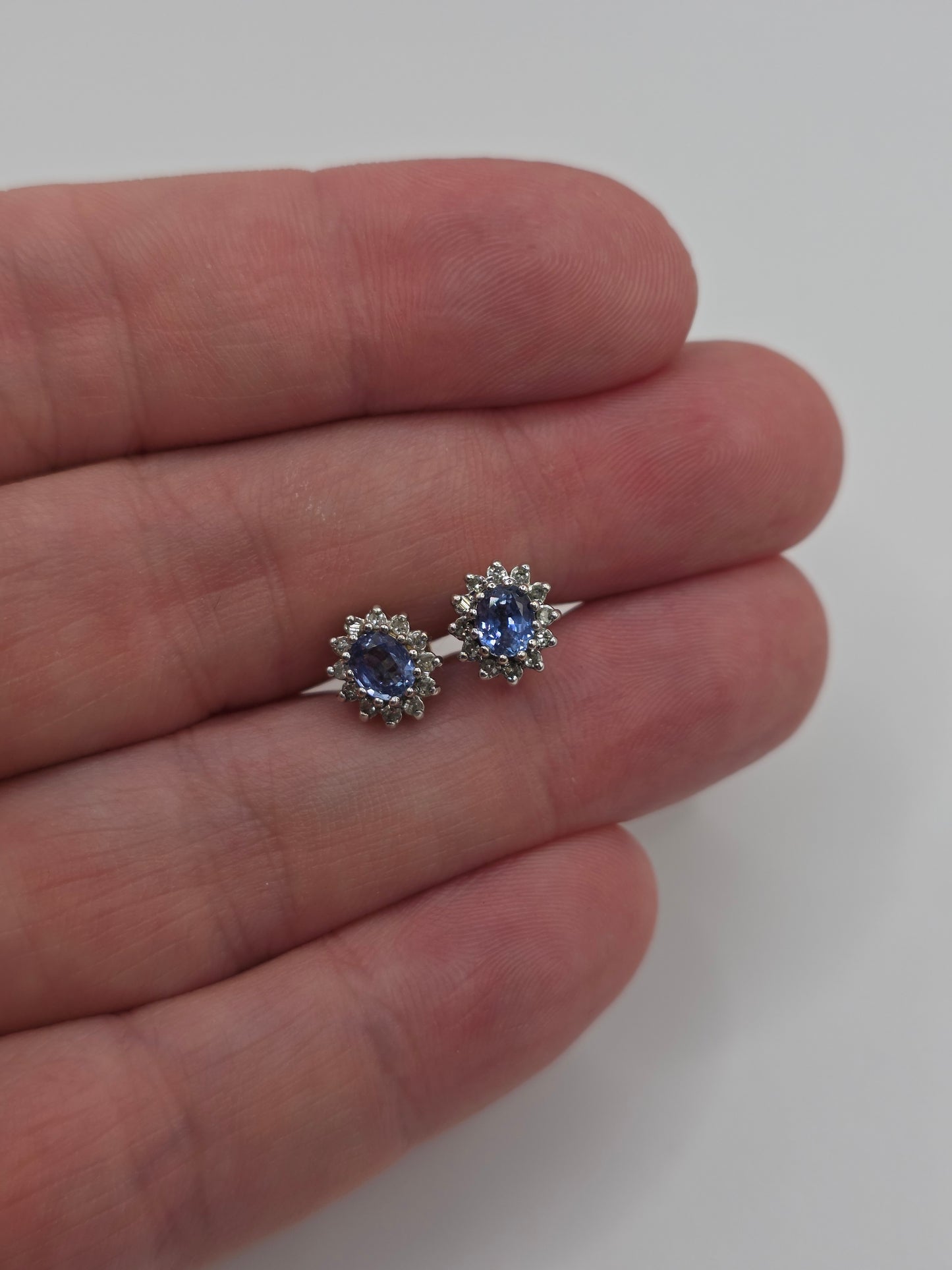 9ct gold sapphire and diamond earrings