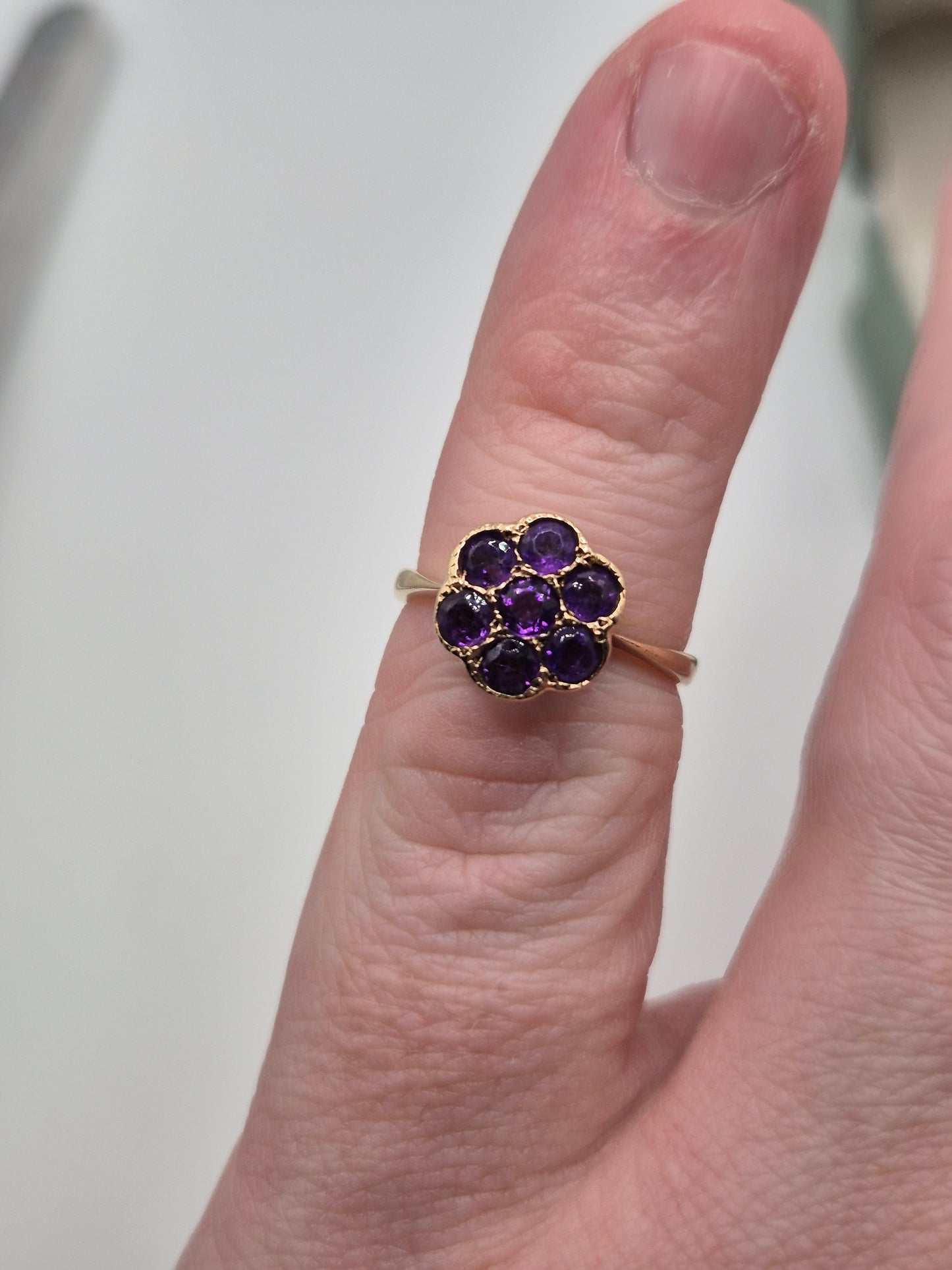 9ct gold amethyst ring