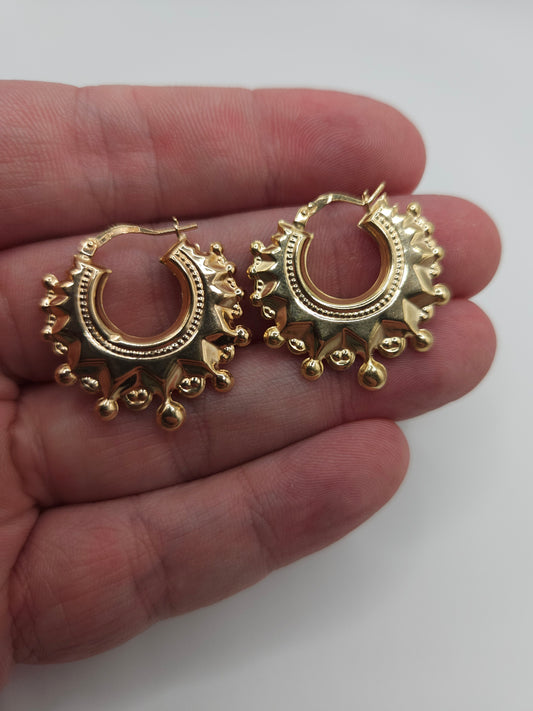 9ct gold creole earrings