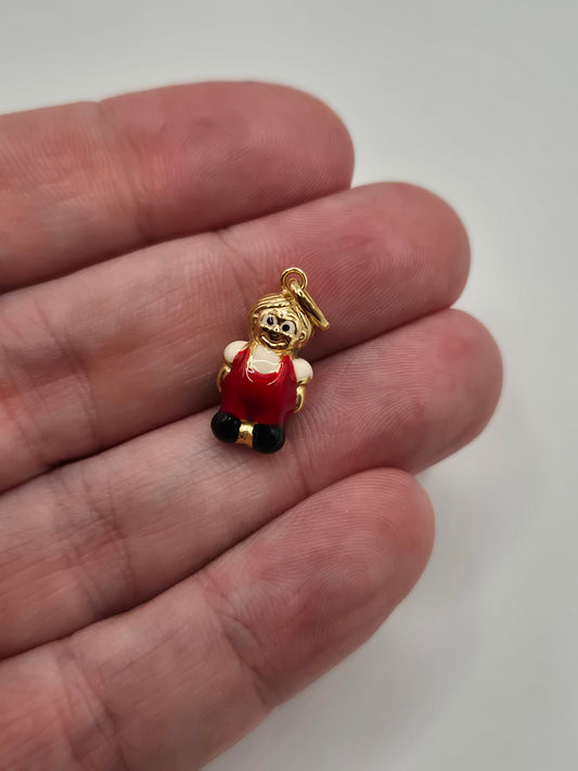 9ct gold enamelled "Happy boy" charm