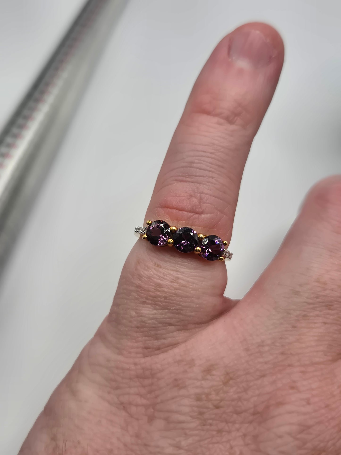 9ct rose gold amethyst ring