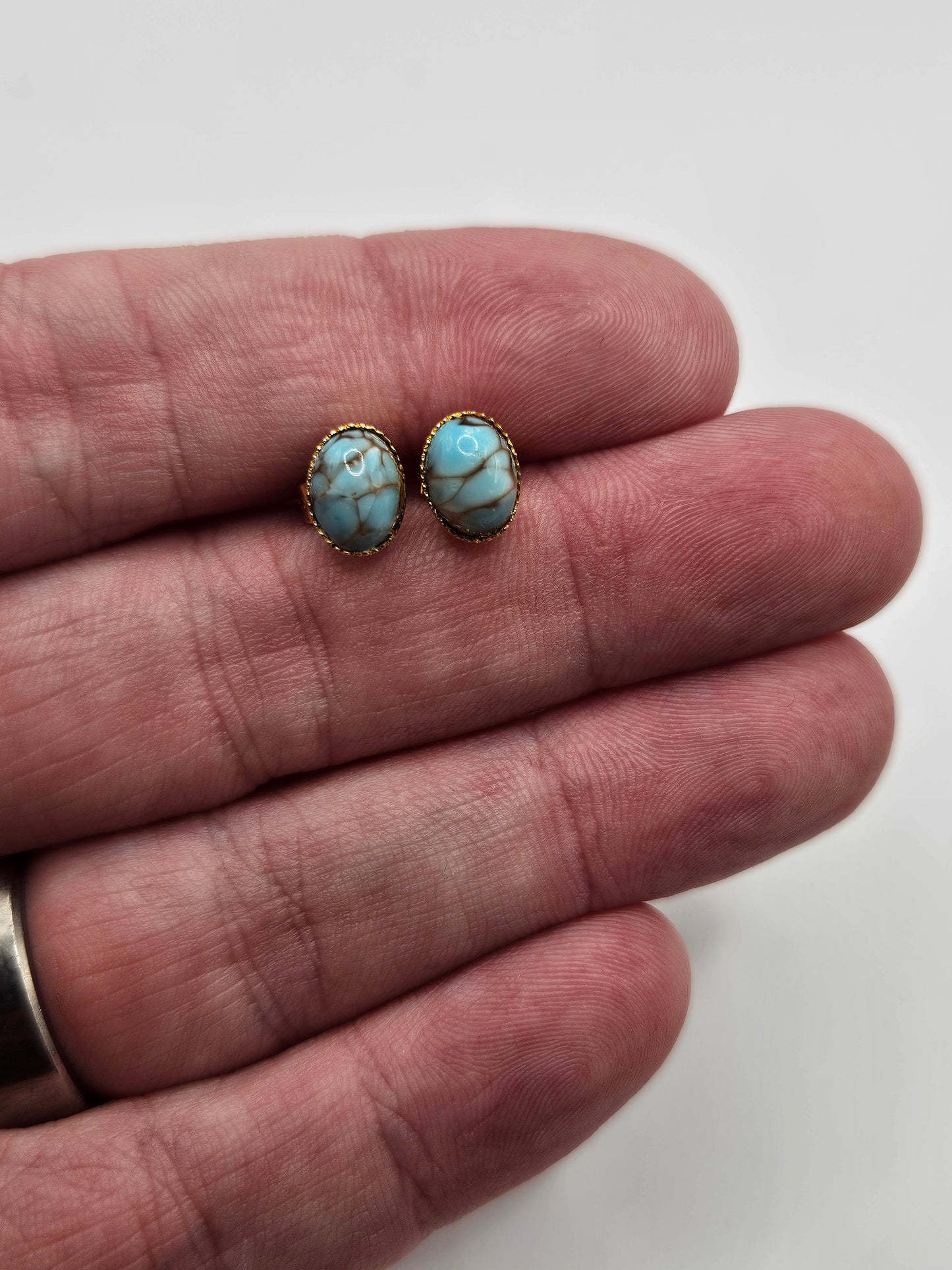 9ct gold turquoise earrings