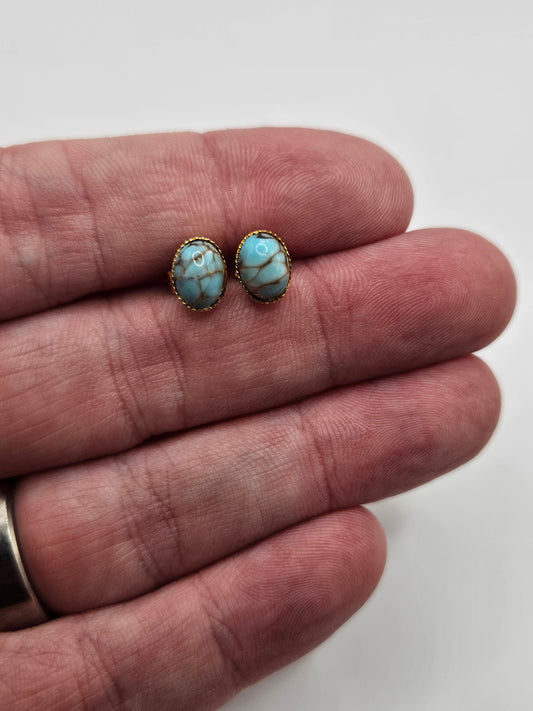 9ct gold turquoise earrings