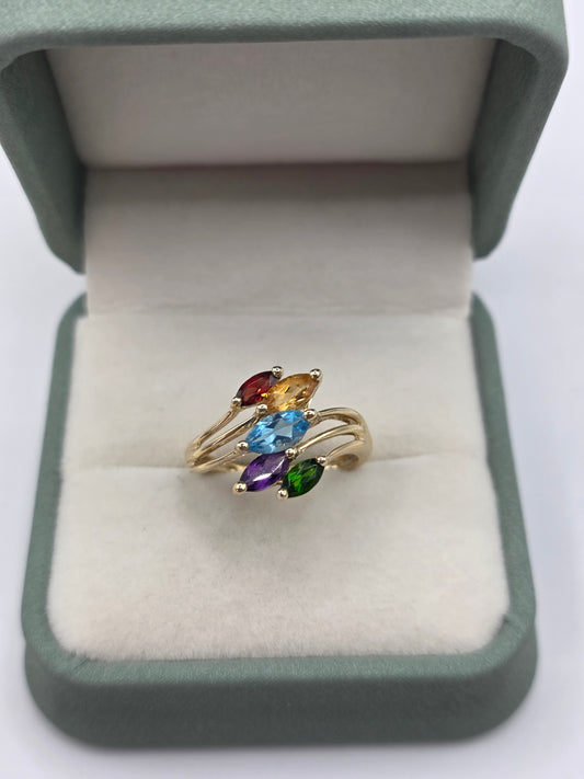 9ct gold multigem ring