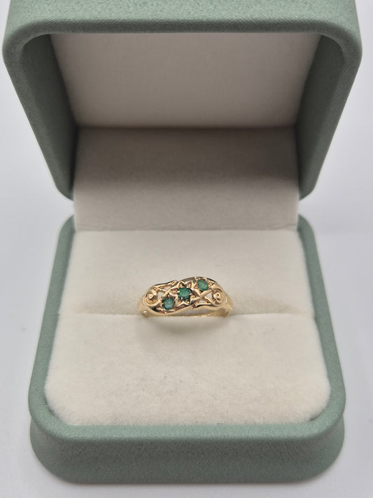 9ct gold emerald ring