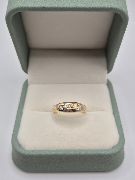 9ct gold topaz and diamond gypsy ring