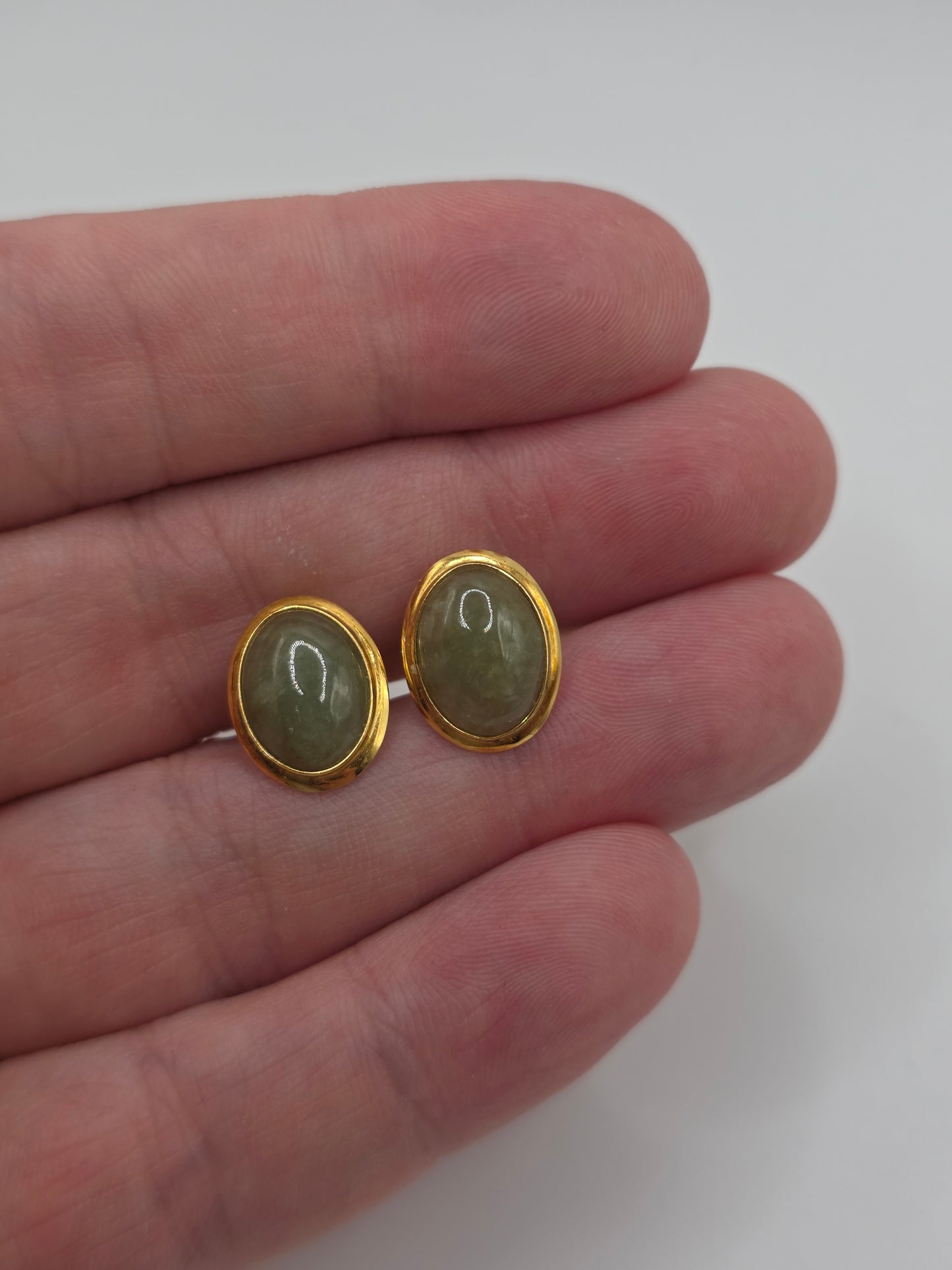14ct gold jade earrings