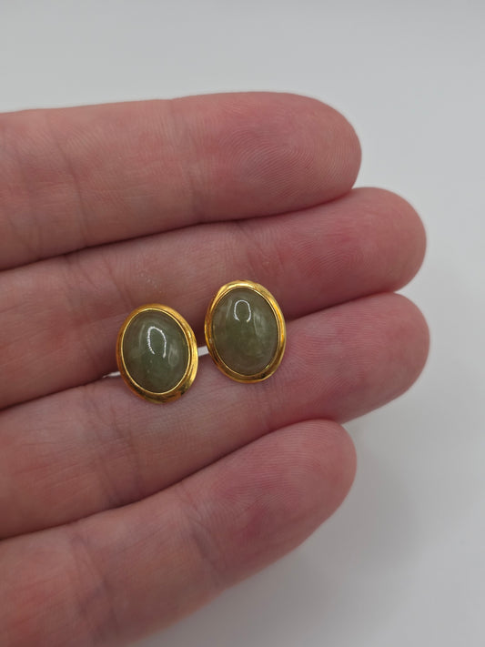 14ct gold jade earrings