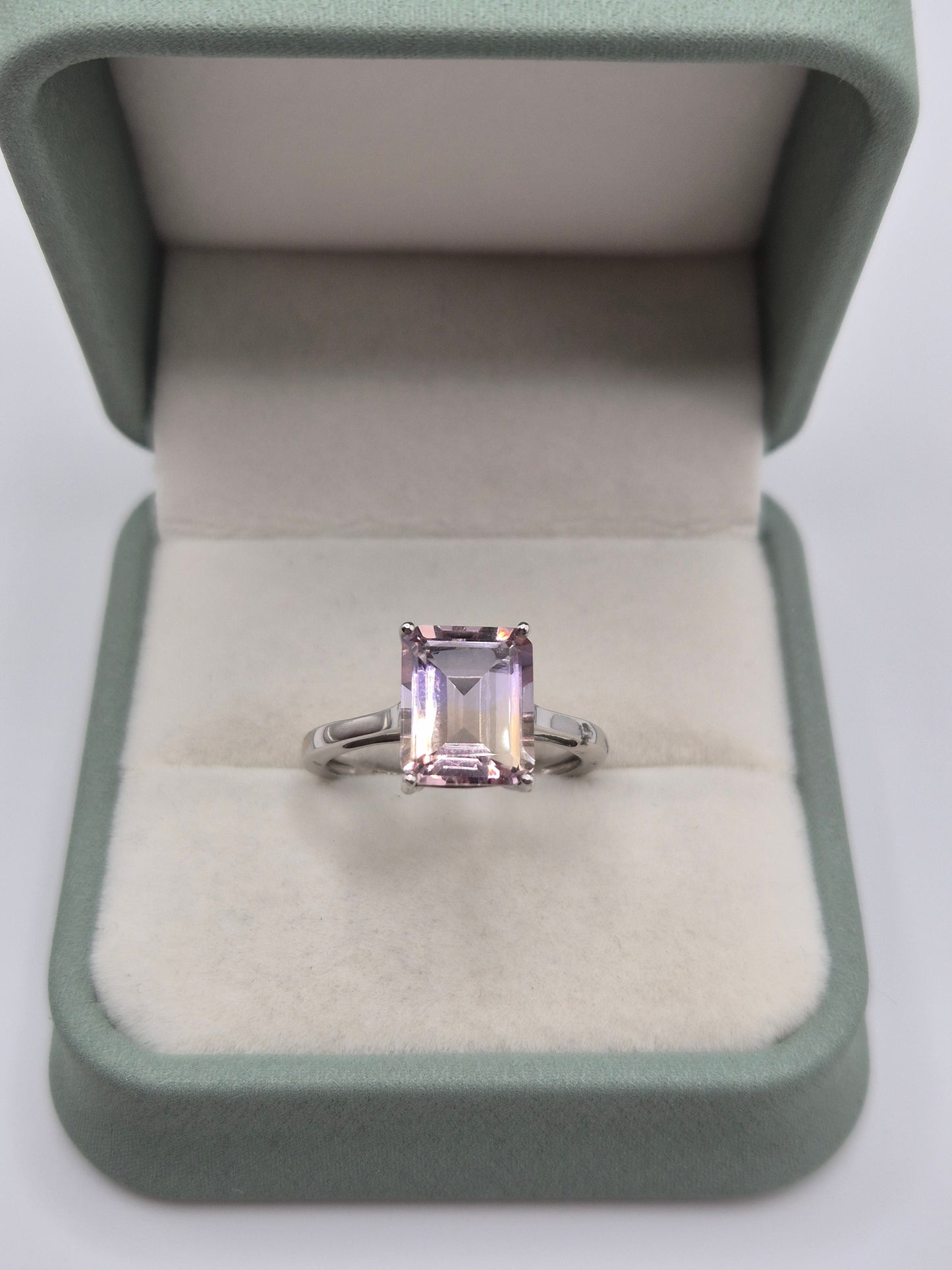 9ct white gold ametrine ring