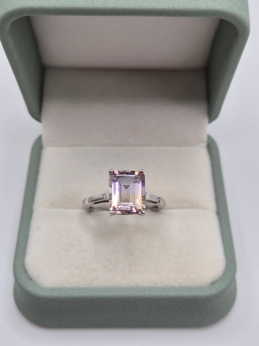 9ct white gold ametrine ring