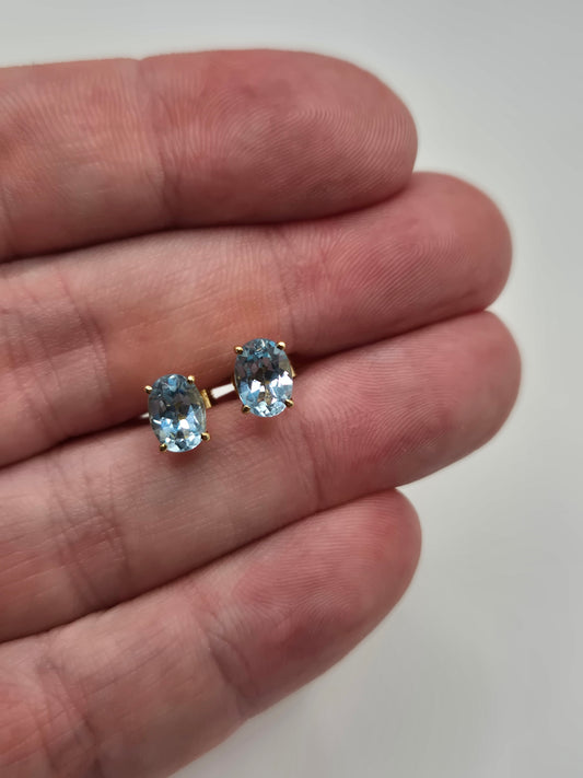 9ct gold topaz earrings