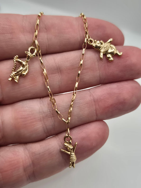 9ct gold character bracelet
