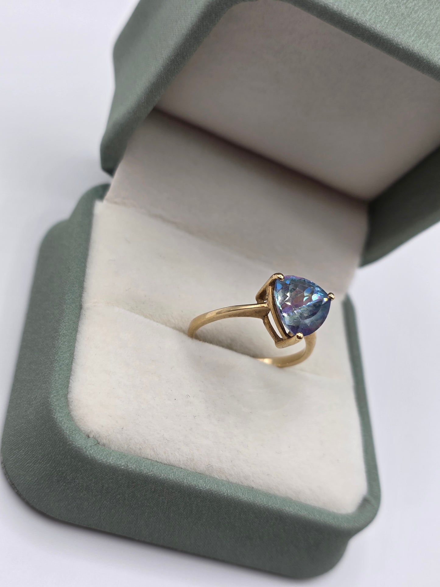 9ct gold coated topaz ring