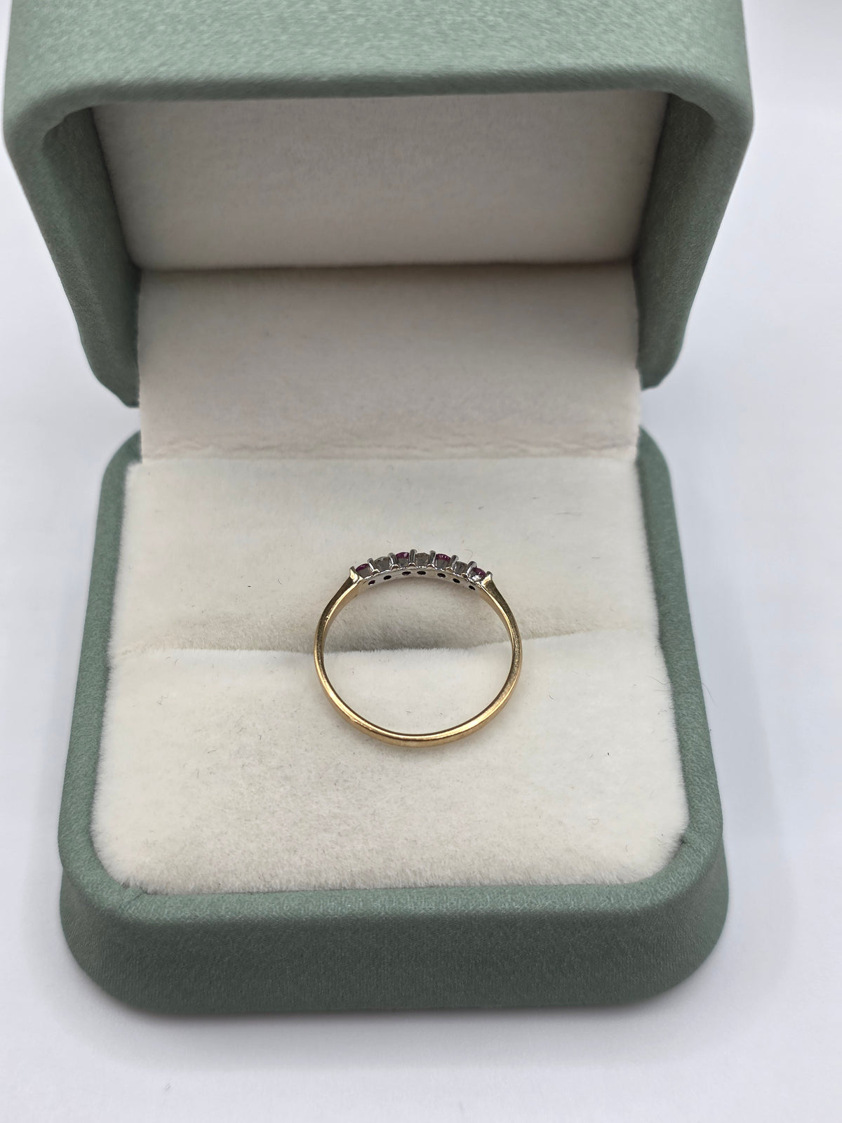 9ct gold ruby and diamond ring