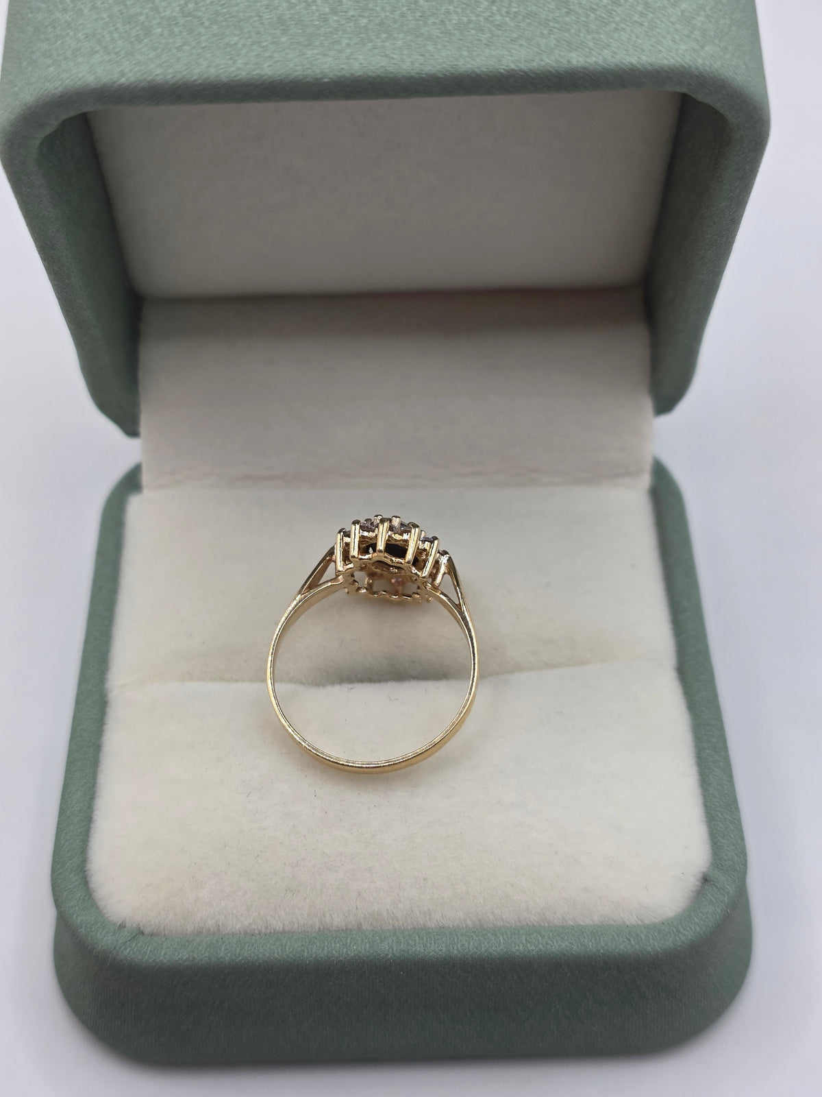 9ct gold opal doublet and cz ring