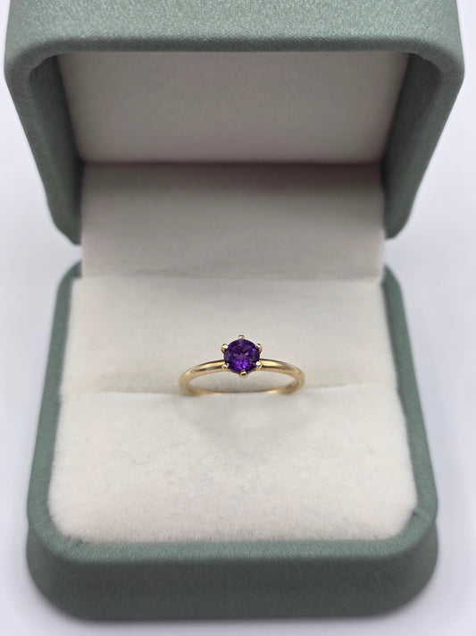 9ct gold amethyst ring