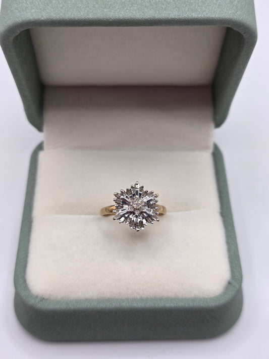 9ct gold diamond cluster ring
