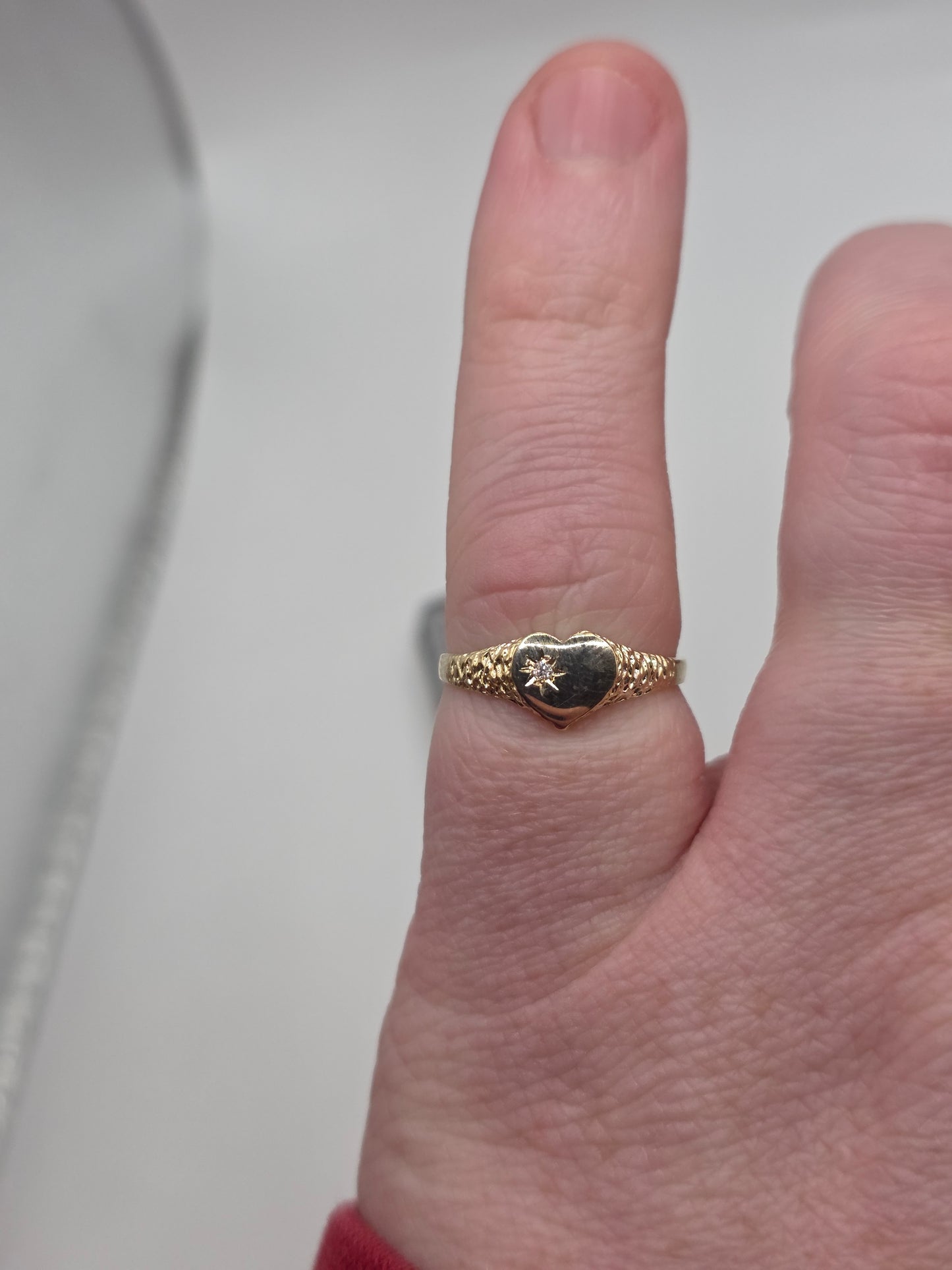 9ct gold diamond signet ring