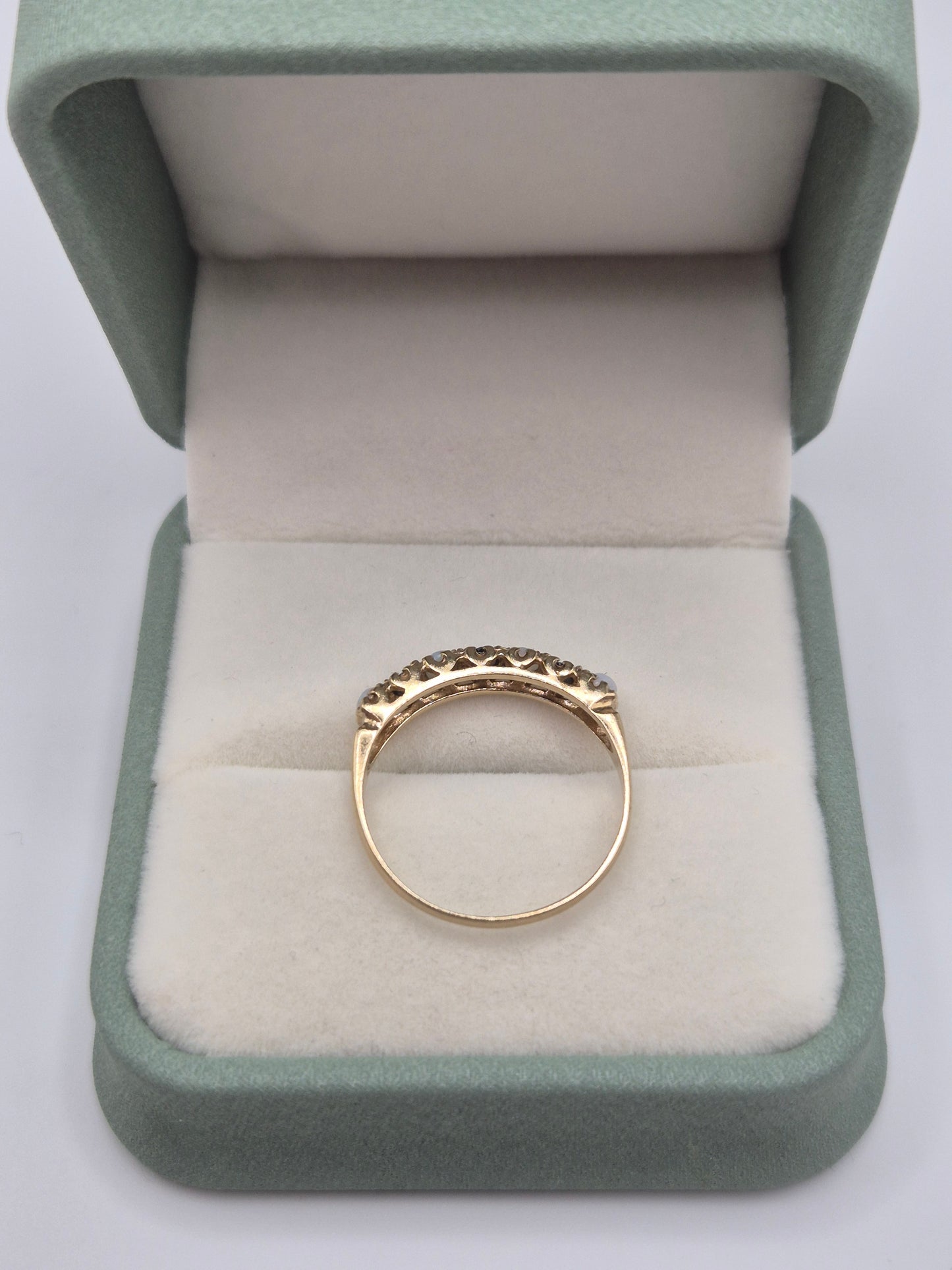 9ct gold opal and sapphire ring