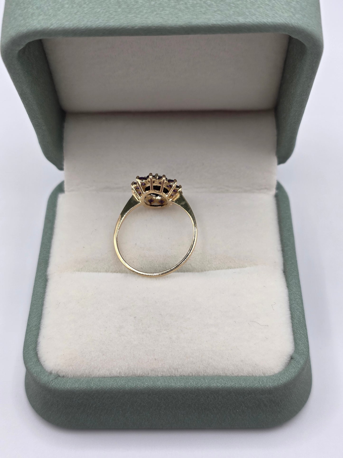 9ct gold opal triplet and amethyst ring
