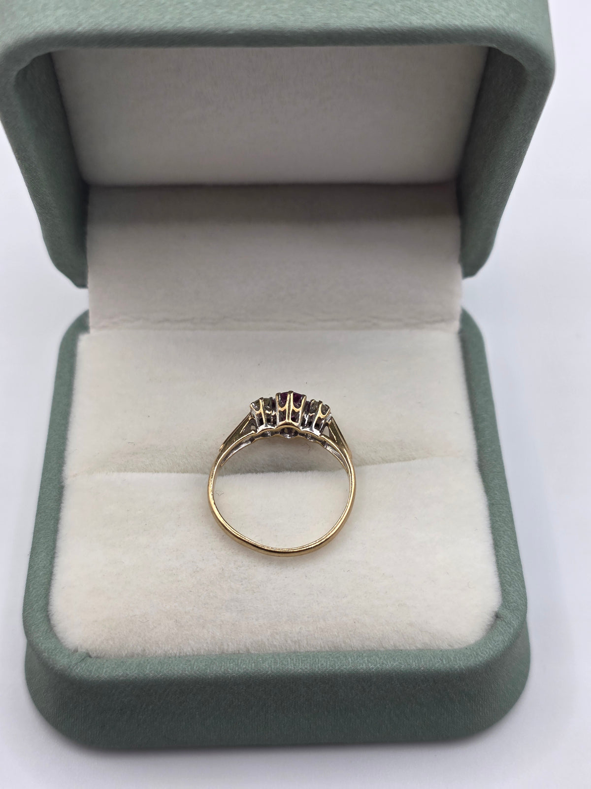 9ct gold pink sapphire and diamond ring